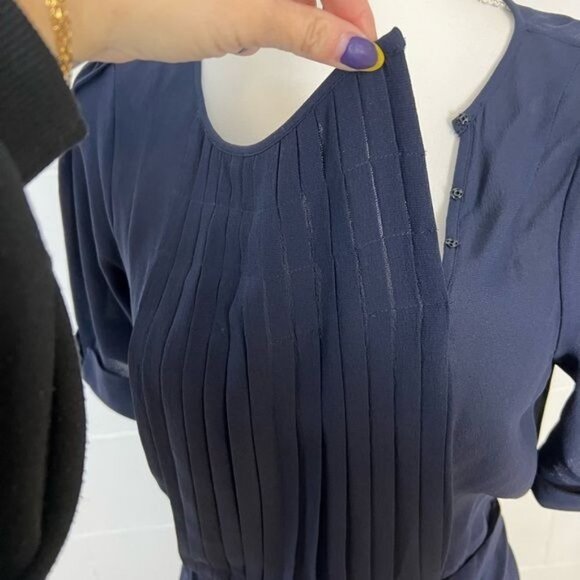 BALENCIAGA SILK Blue Dress With Pleating Size EU 38 - Picture 14 of 15